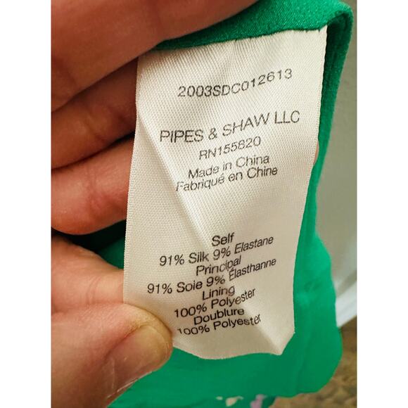 VERONICA BEARD Green Floral Printed Silk Ruched Ruffled Maria Dress Size 4 - Picture 11 of 16